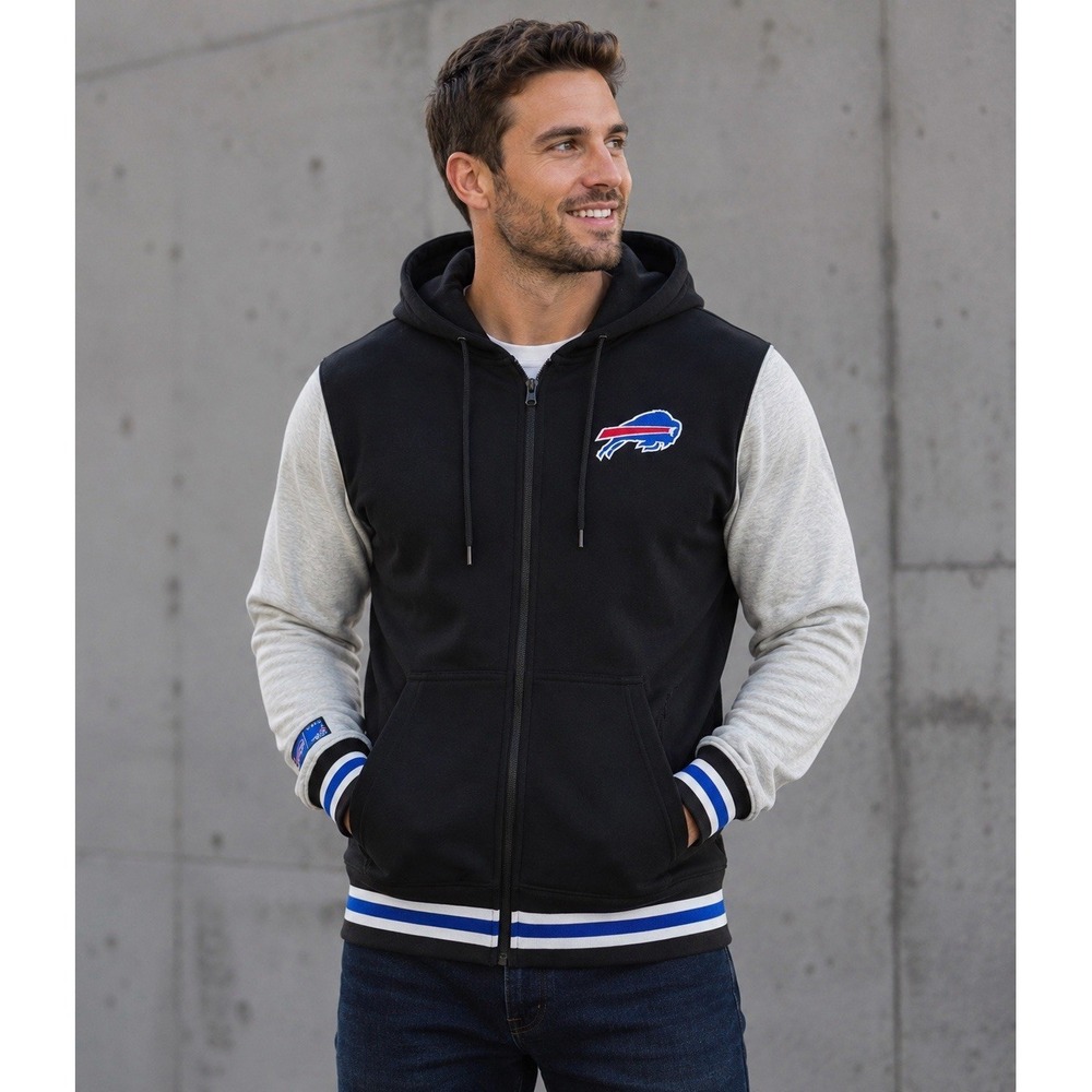 NFL Buffalo Bills Ultra Game Fleece Full Zip Up Hoodie Men's Size XXL